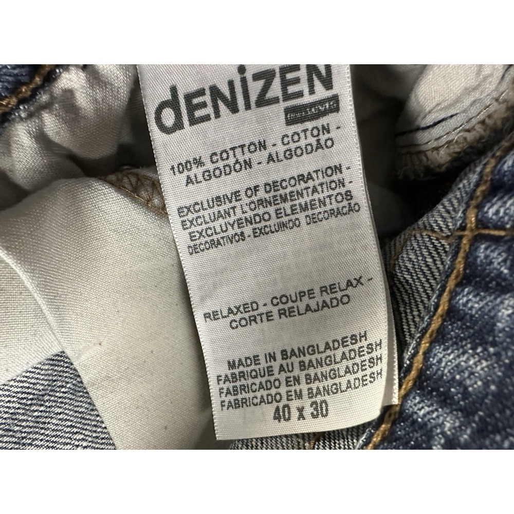 Denizen From Levis 281 Jeans 36x27 Straight Fit Denim Men's Size Blue Dirty Wash - Picture 11 of 15